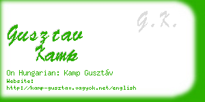gusztav kamp business card